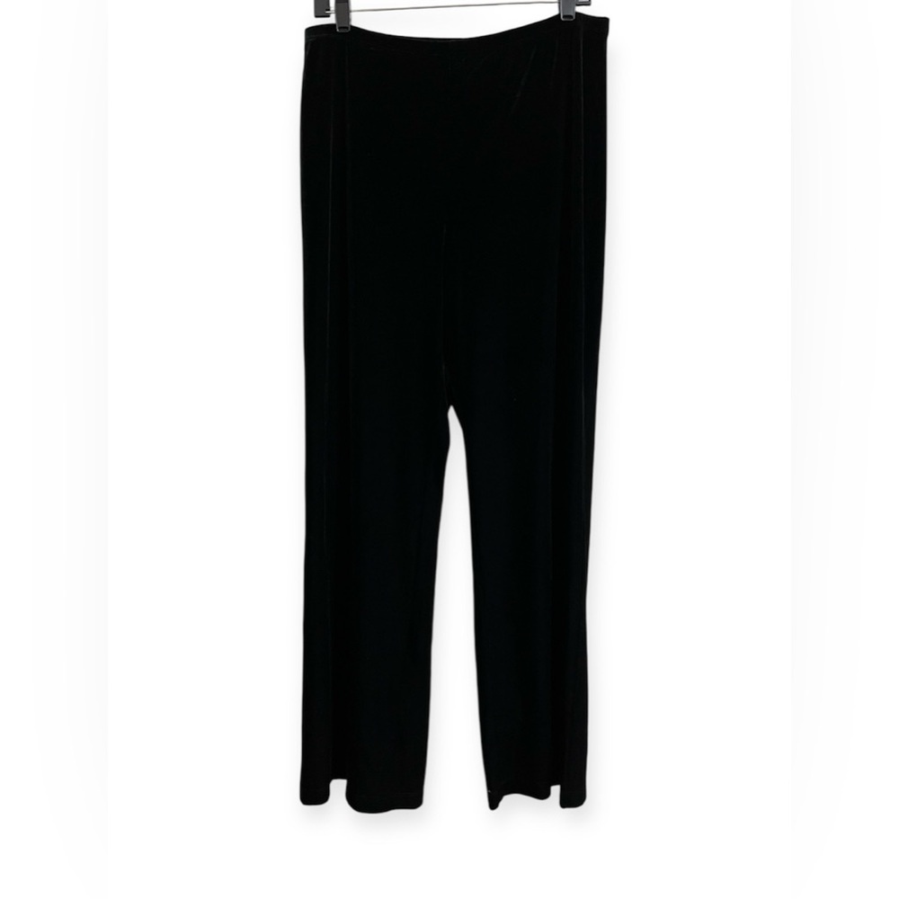 Talbots Women’s Black Velvet Velour Pull On Pants Size Medium Lounge Holiday